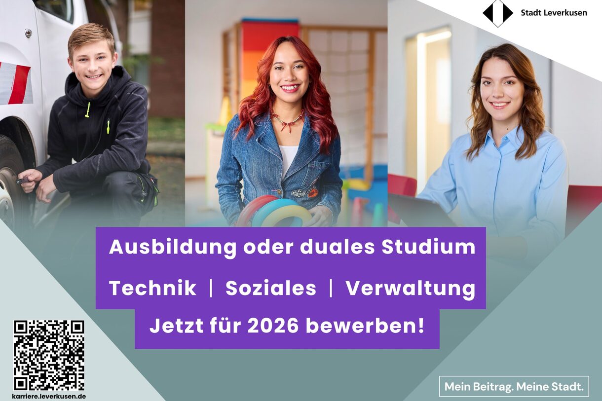 Ausbildung bei der Stadt Leverkusen - Jetzt für 2026 bewerben