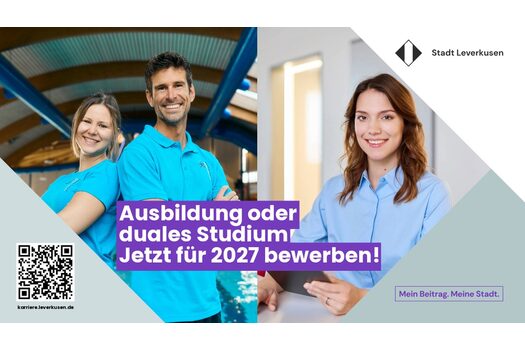 Ausbildung oder duales Studium bei der Stadt Leverkusen - Jetzt für 2027 bewerben
